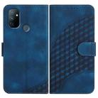 For OnePlus Nord N100 4G YX0060 Elephant Head Embossed Phone Leather Case with Lanyard(Royal Blue) - 1