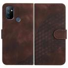 For OnePlus Nord N100 4G YX0060 Elephant Head Embossed Phone Leather Case with Lanyard(Coffee) - 1