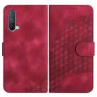 For OnePlus Nord CE 5G YX0060 Elephant Head Embossed Phone Leather Case with Lanyard(Rose Red) - 1
