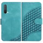 For OnePlus Nord CE 5G YX0060 Elephant Head Embossed Phone Leather Case with Lanyard(Light Blue) - 1