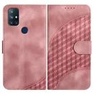 For OnePlus Nord N10 5G YX0060 Elephant Head Embossed Phone Leather Case with Lanyard(Pink) - 1