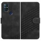 For OnePlus Nord N10 5G YX0060 Elephant Head Embossed Phone Leather Case with Lanyard(Black) - 1