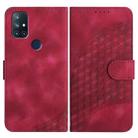 For OnePlus Nord N10 5G YX0060 Elephant Head Embossed Phone Leather Case with Lanyard(Rose Red) - 1