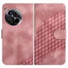 For OnePlus 12 YX0060 Elephant Head Embossed Phone Leather Case with Lanyard(Pink) - 1