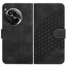 For OnePlus 12 YX0060 Elephant Head Embossed Phone Leather Case with Lanyard(Black) - 1