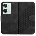 For OnePlus Ace 2V YX0060 Elephant Head Embossed Phone Leather Case with Lanyard(Black) - 1