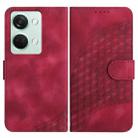 For OnePlus Ace 2V YX0060 Elephant Head Embossed Phone Leather Case with Lanyard(Rose Red) - 1