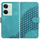 For OnePlus Ace 2V YX0060 Elephant Head Embossed Phone Leather Case with Lanyard(Light Blue) - 1