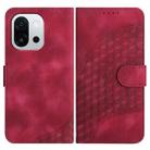 For OnePlus 13T Elephant Head Embossed Phone Leather Case with Lanyard(Rose Red) - 1