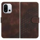 For OnePlus 13T Elephant Head Embossed Phone Leather Case with Lanyard(Coffee) - 1