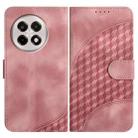 For OnePlus Ace 5 / 13R Global Elephant Head Embossed Phone Leather Case with Lanyard(Pink) - 1