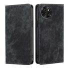 For Itel S23 4G RFID Anti-theft Brush Magnetic Leather Phone Case(Black) - 1