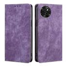 For Itel S23 4G RFID Anti-theft Brush Magnetic Leather Phone Case(Purple) - 1