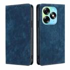 For Itel S23 Plus 4G RFID Anti-theft Brush Magnetic Leather Phone Case(Blue) - 1