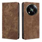 For Itel RS4 4G RFID Anti-theft Brush Magnetic Leather Phone Case(Brown) - 1