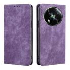 For Itel RS4 4G RFID Anti-theft Brush Magnetic Leather Phone Case(Purple) - 1