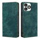 For Itel A50 4G RFID Anti-theft Brush Magnetic Leather Phone Case(Green) - 1