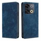 For Itel P65 RFID Anti-theft Brush Magnetic Leather Phone Case(Blue) - 1