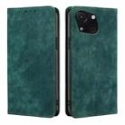 For Itel A50C 4G RFID Anti-theft Brush Magnetic Leather Phone Case(Green) - 1