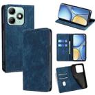 For itel A90 4G RFID Anti-theft Brush Magnetic Leather Phone Case(Blue) - 1