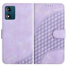 For Motorola Moto E13 YX0060 Elephant Head Embossed Phone Leather Case with Lanyard(Light Purple) - 1