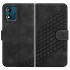 For Motorola Moto E13 YX0060 Elephant Head Embossed Phone Leather Case with Lanyard(Black) - 1