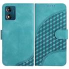 For Motorola Moto E13 YX0060 Elephant Head Embossed Phone Leather Case with Lanyard(Light Blue) - 1