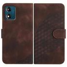 For Motorola Moto E13 YX0060 Elephant Head Embossed Phone Leather Case with Lanyard(Coffee) - 1