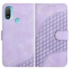 For Motorola Moto E20 4G YX0060 Elephant Head Embossed Phone Leather Case with Lanyard(Light Purple) - 1