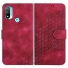 For Motorola Moto E20 4G YX0060 Elephant Head Embossed Phone Leather Case with Lanyard(Rose Red) - 1