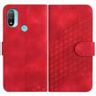 For Motorola Moto E20 4G YX0060 Elephant Head Embossed Phone Leather Case with Lanyard(Red) - 1