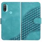 For Motorola Moto E20 4G YX0060 Elephant Head Embossed Phone Leather Case with Lanyard(Light Blue) - 1