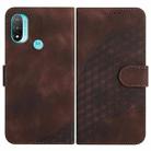 For Motorola Moto E20 4G YX0060 Elephant Head Embossed Phone Leather Case with Lanyard(Coffee) - 1