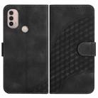 For Motorola Moto E40/E30 YX0060 Elephant Head Embossed Phone Leather Case with Lanyard(Black) - 1