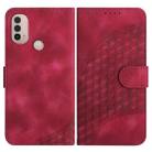 For Motorola Moto E40/E30 YX0060 Elephant Head Embossed Phone Leather Case with Lanyard(Rose Red) - 1