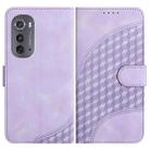 For Motorola Edge 2022 YX0060 Elephant Head Embossed Phone Leather Case with Lanyard(Light Purple) - 1