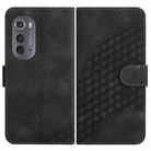 For Motorola Edge 2022 YX0060 Elephant Head Embossed Phone Leather Case with Lanyard(Black) - 1