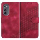 For Motorola Edge 2022 YX0060 Elephant Head Embossed Phone Leather Case with Lanyard(Rose Red) - 1