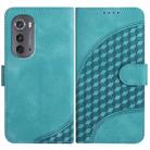 For Motorola Edge 2022 YX0060 Elephant Head Embossed Phone Leather Case with Lanyard(Light Blue) - 1