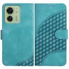 For Motorola Edge 40 YX0060 Elephant Head Embossed Phone Leather Case with Lanyard(Light Blue) - 1