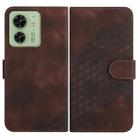 For Motorola Edge 40 YX0060 Elephant Head Embossed Phone Leather Case with Lanyard(Coffee) - 1