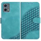 For Motorola Moto G 5G 2023 YX0060 Elephant Head Embossed Phone Leather Case with Lanyard(Light Blue) - 1