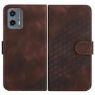 For Motorola Moto G 5G 2023 YX0060 Elephant Head Embossed Phone Leather Case with Lanyard(Coffee) - 1