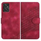 For Motorola Moto G Power 2023 YX0060 Elephant Head Embossed Phone Leather Case with Lanyard(Rose Red) - 1