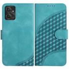 For Motorola Moto G Power 2023 YX0060 Elephant Head Embossed Phone Leather Case with Lanyard(Light Blue) - 1