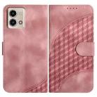 For Motorola Moto G Stylus 5G 2023 YX0060 Elephant Head Embossed Phone Leather Case with Lanyard(Pink) - 1