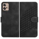 For Motorola Moto G32 YX0060 Elephant Head Embossed Phone Leather Case with Lanyard(Black) - 1