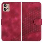 For Motorola Moto G32 YX0060 Elephant Head Embossed Phone Leather Case with Lanyard(Rose Red) - 1