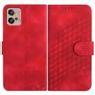 For Motorola Moto G32 YX0060 Elephant Head Embossed Phone Leather Case with Lanyard(Red) - 1