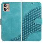 For Motorola Moto G32 YX0060 Elephant Head Embossed Phone Leather Case with Lanyard(Light Blue) - 1